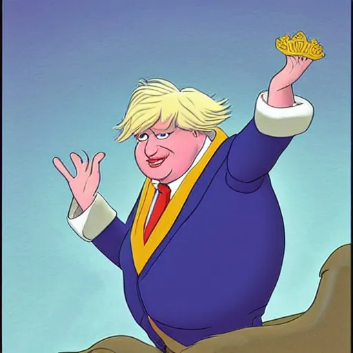 Prompt: boris johnson as ursula from the little mermaid, disney, cartoon,