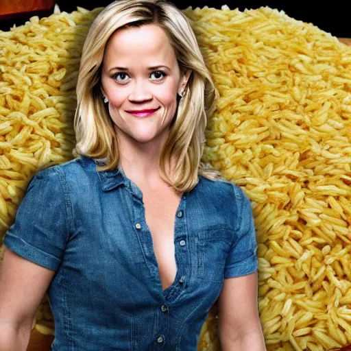 Image similar to a pile of rice with reece witherspoon face