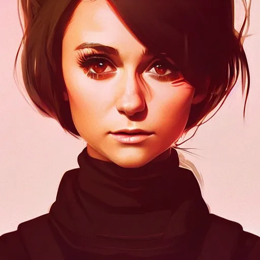 Image similar to a portrait of a beautiful nina dobrev, art by ilya kuvshinov and wlop and artgerm and josan gonzalez, magda torres gurza, digital art, highly detailed, intricate, sharp focus, trending on artstation hq, deviantart, pinterest, unreal engine 5, 4 k uhd image