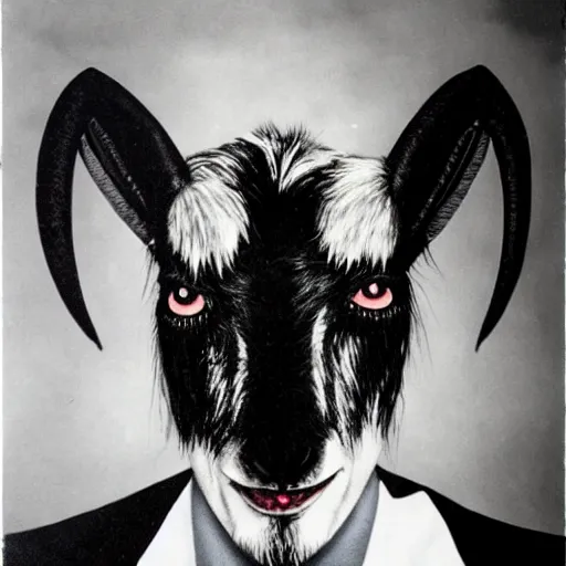 Image similar to alice cooper as a goat