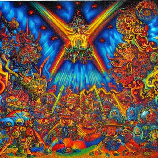 psychedelic painting by Todd Schorr, Jack Kirby, Stable Diffusion OpenArt