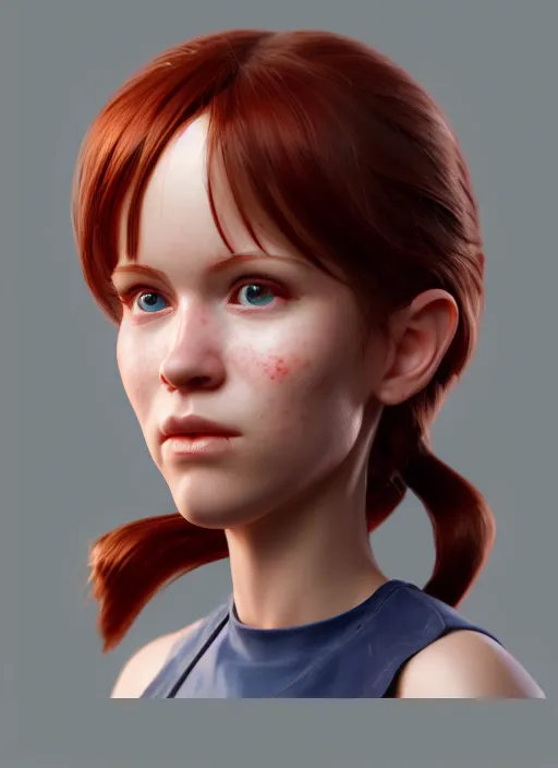Prompt: portrait wendy's mascot wendy thomas, hyper detailed, digital art, trending in artstation, cinematic lighting, studio quality, smooth render, unreal engine 5 rendered, octane rendered, art style by klimt and nixeu and ian sprigger and wlop and krenz cushart.