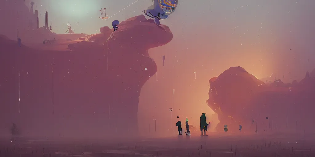 Image similar to the beginning of time by Simon Stalenhag and Goro Fujita and Pascal Campion, 8k, trending on artstation, highly detailed