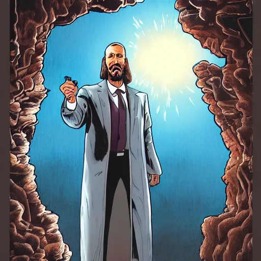 Image similar to special agent jesus, comic