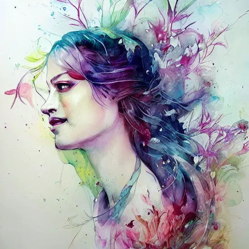 Prompt: watercolor garden by anna dittmann, by agnes cecile, by william turner