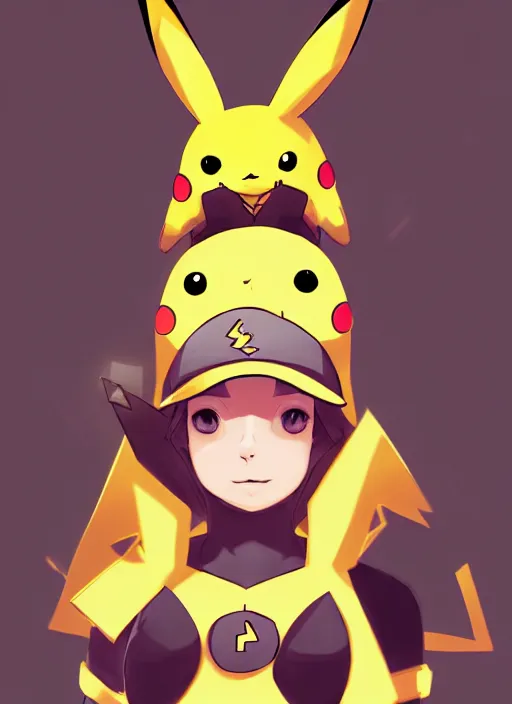 Image similar to a portrait of humanization of pikachu from pokemon show, grim - lighting, high - contrast, intricate, elegant, highly detailed, digital painting, artstation, concept art, smooth, sharp focus, illustration
