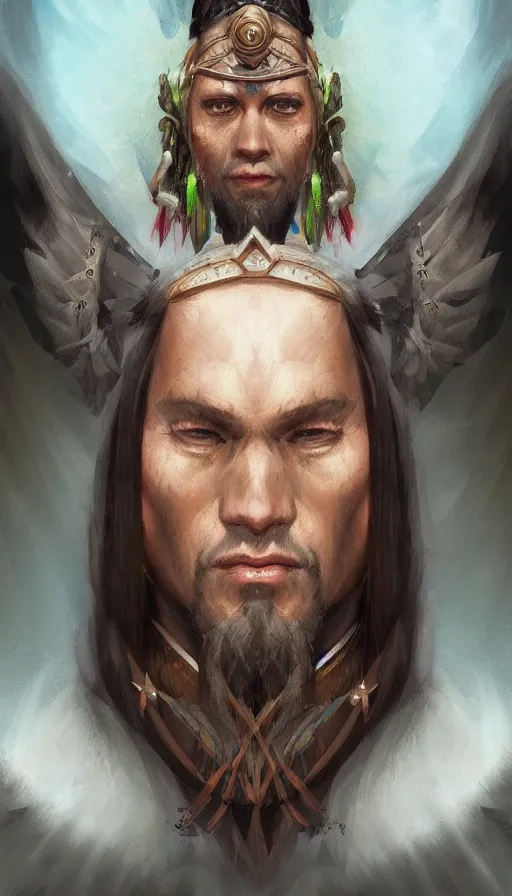 Image similar to portrait of a digital shaman, by d & d concept artists