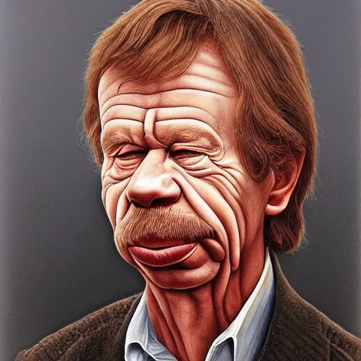 Prompt: portrait of vaclav havel by alex grey