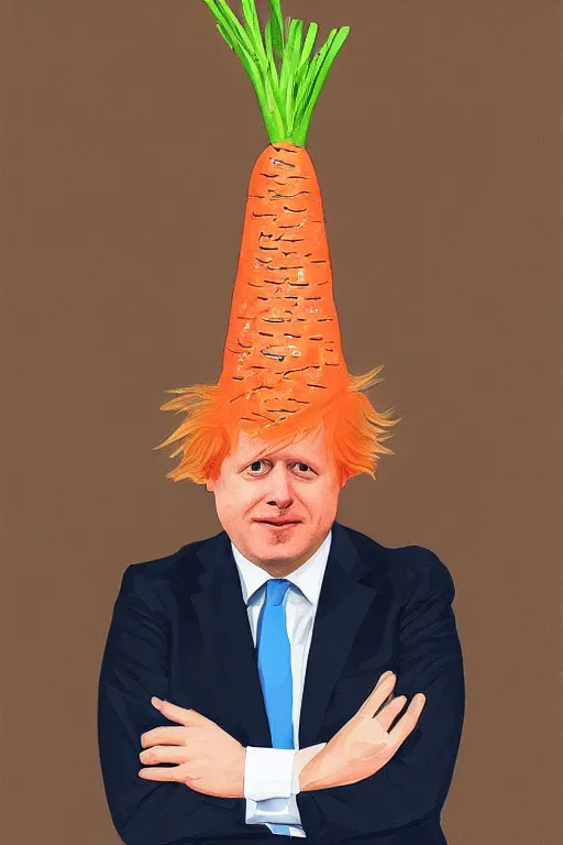 Image similar to portrait of boris johnson as a carrot