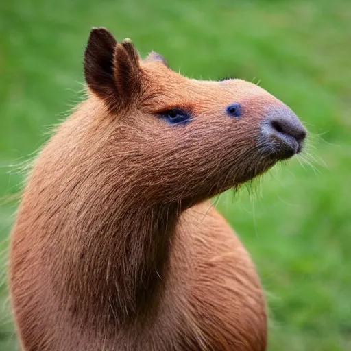 Image similar to a hybrid between a capybara and a llama