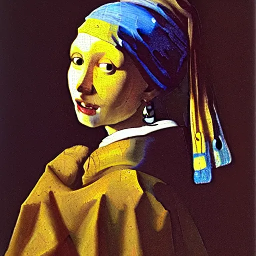 Image similar to Vermeer painting of Cthulhu