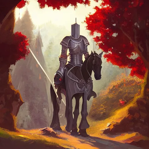 Prompt: a portrait of a medieval knight in a scenic environment, by andreas rocha, colorful