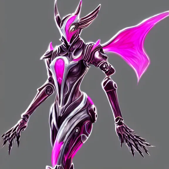 Prompt: highly detailed exquisite fanart, of a beautiful female warframe, but as an anthropomorphic robot dragon, shiny silver armor engraved, Fuchsia skin beneath the armor, elegant pose, close-up shot, full body shot, epic cinematic shot, long elegant tail behind, sharp claws for hands, professional digital art, high end digital art, singular, realistic, DeviantArt, artstation, Furaffinity, 8k HD render