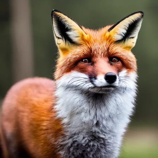 Image similar to Closeup of Fox dressed in a modern American general uniform, 85mm f/1.4