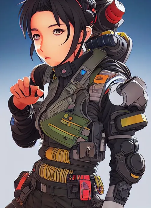 Image similar to New Apex Legends anime characters digital illustration portrait design by, Artgerm detailed, soft lighting