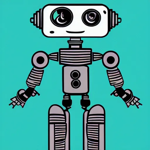 Image similar to A robot illustrated by Brosmind