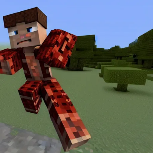 Prompt: minecraft skeleton using a bow while riding a zombie horse