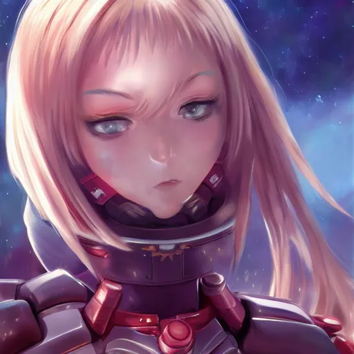 Prompt: space marine as an anime girl, full body shot, perfect face, portrait made by Stanley Artgerm, WLOP, Rossdraws, James Jean Andrei Riabovitchev, Marc Simonetti, Yoshitaka Amano, Artstation