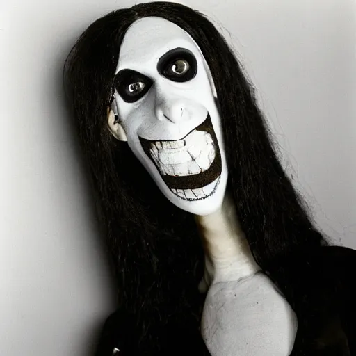 Image similar to Diamanda Galas ventriloquist dummy, 35mm film