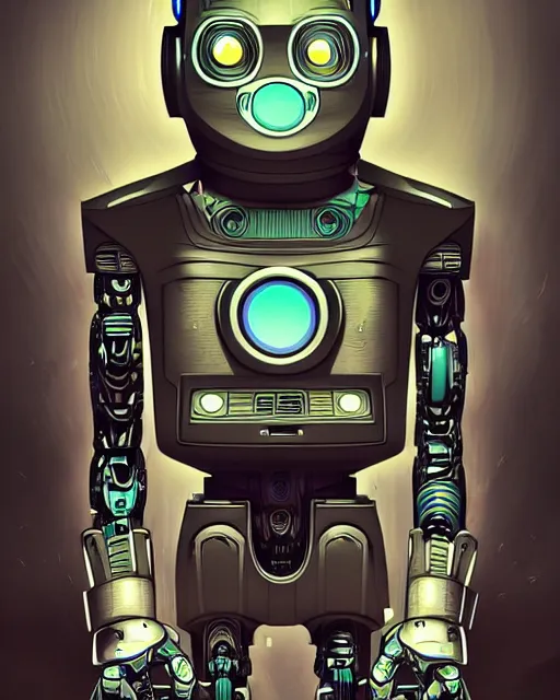 Image similar to crazy robot, character portrait, portrait, close up, concept art, intricate details, highly detailed, sci - fi poster, cyberpunk art, in the style of looney tunes