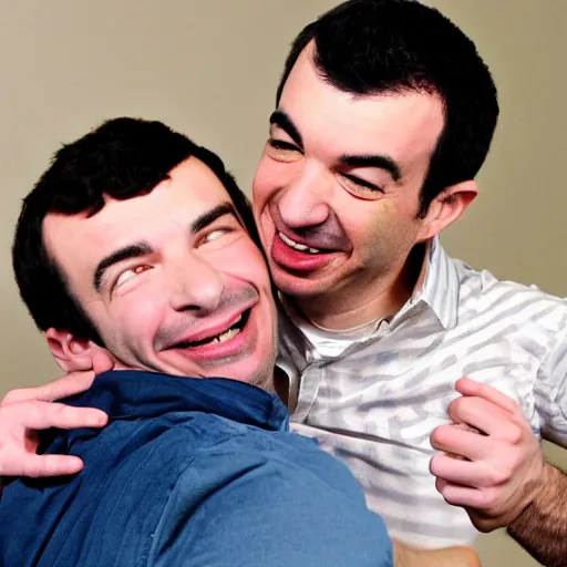 Image similar to a photo of nathan fielder tickling feetl