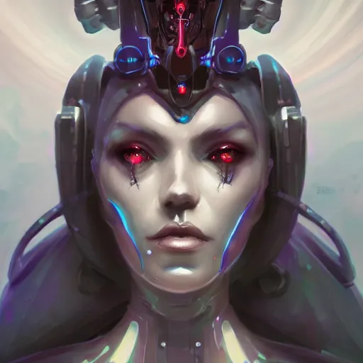 Image similar to a portrait of a beautiful cybernetic queen of the undead, cyberpunk concept art by pete mohrbacher and wlop and artgerm and josan gonzales, digital art, highly detailed, intricate, sci-fi, sharp focus, Trending on Artstation HQ, deviantart, unreal engine 5, 4K UHD image