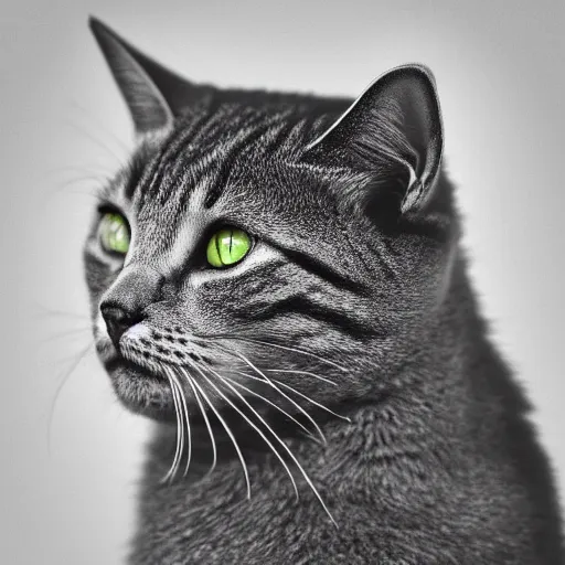 Prompt: chad cat, black and white filter, ultra hd, 8k