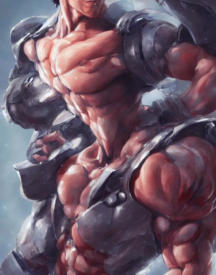 How to draw muscular anime boy. Anime bodybuilding 