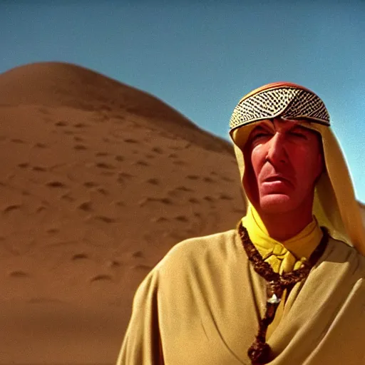 Prompt: a film still of big bird in lawrence of arabia ( 1 9 6 2 ) technicolor