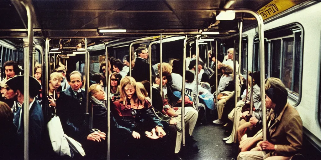 Image similar to 1 9 7 0's new york subway, coloured film photography, christopher morris photography, bruce davidson photography