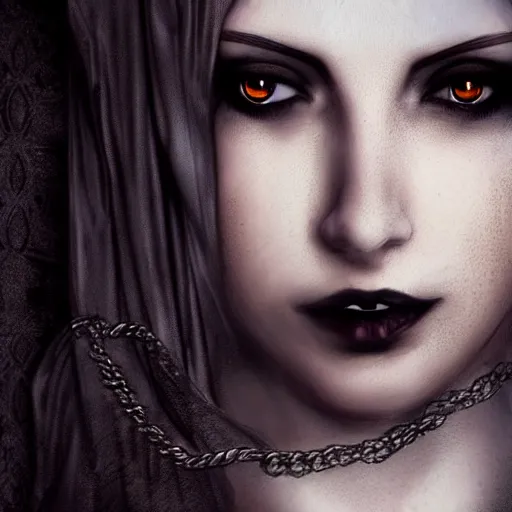 Image similar to full length portrait of a woman with timeless beauty & breathtaking eyes dressed in gothic attire, intricate, elegant, DSLR 8K, biblical art, realism, incomprehensible detail, final fantasy & silent hill aesthetic, photorealistic, lifelike, created by Razaras on deviantart