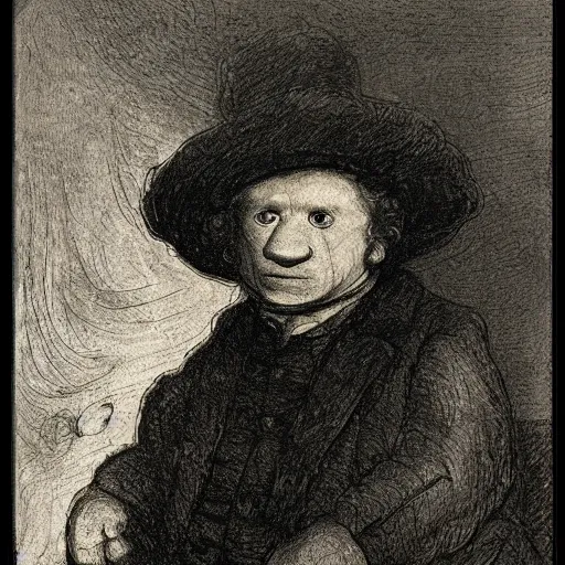 Prompt: joseph merrick, by rembrandt