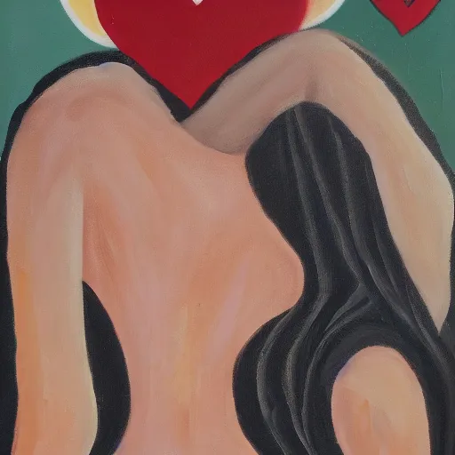 Image similar to the real life love, sad, confusing, brutal, oil on canvas, by Kennedy Kalil