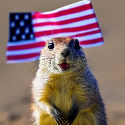 Image similar to prairie dog holding an american flag