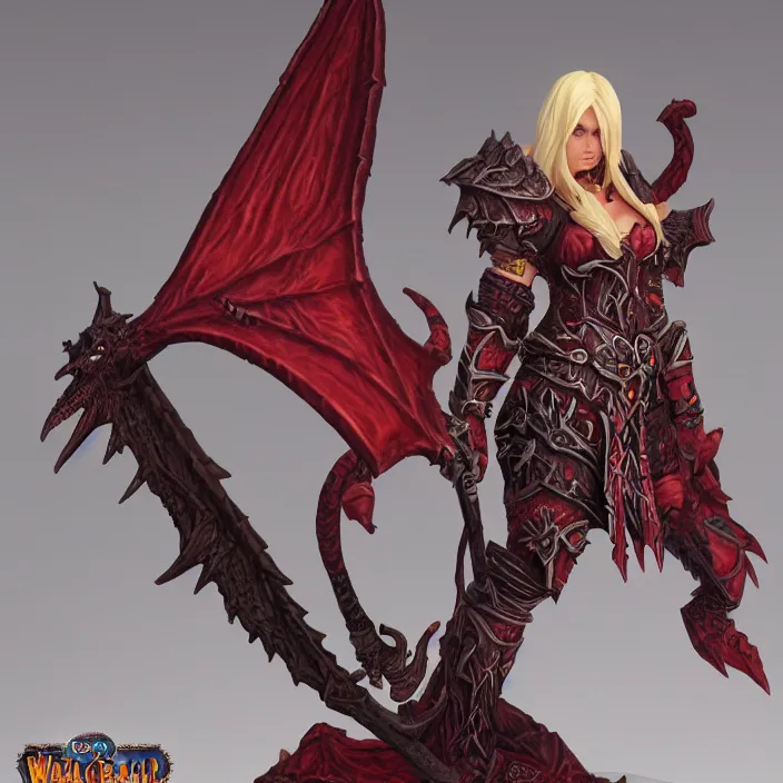 Image similar to onyxia, an world of warcraft portrait of onyxia, figurine, detailed