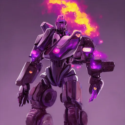 Image similar to Character design sketch with body made of Purple Lava and fire, mecha humanoid with cyberpunk bomber jacket, concept art character, royalty, smooth, sharp focus, organic, deep shadows by Heri Irawan, hyperrealistic oil painting, 4k, studio lightning