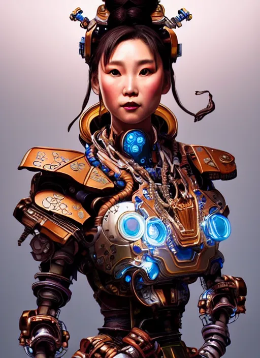 Prompt: portrait of chun - li, robot steampunk, floral! horizon zero dawn machine, intricate, elegant, highly detailed, ray tracing, digital painting, artstation, concept art, smooth, sharp focus, illustration, art by artgerm and greg rutkowski and alphonse mucha, 8 k