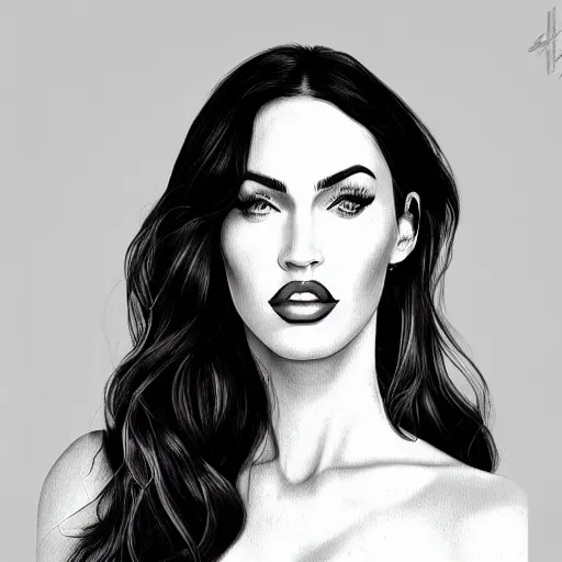 beautiful digital portrait of Megan Fox by Martine | Stable Diffusion ...