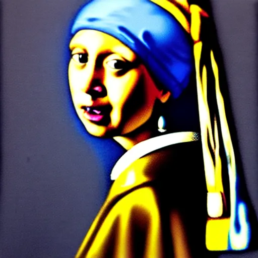 Image similar to portrait of cookie monster as girl with pearl earring