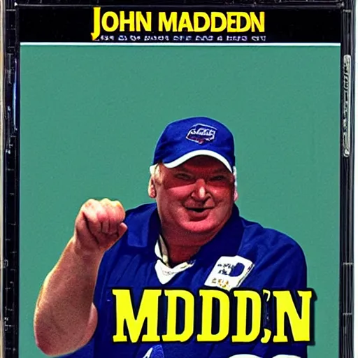 Image similar to john madden : john's mad the video game 1 9 9 7 tournament for the sega playstation, game case, box art, cd jewel case