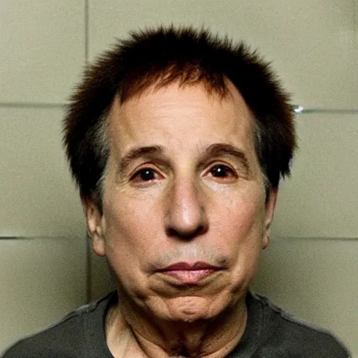 Prompt: paul simon mugshot