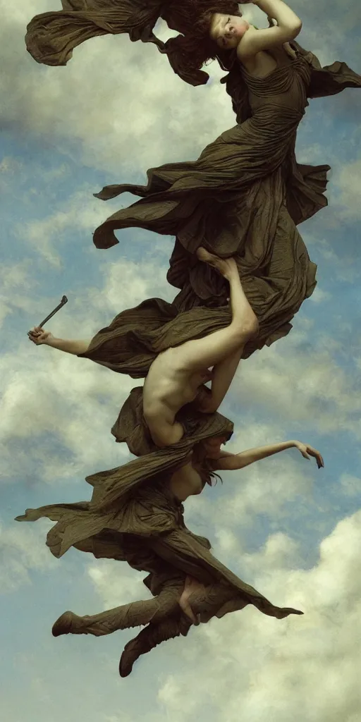 Image similar to Jennifer flies away, masterpiece by Edgar Maxence and Ross Tran and Michael Whelan, gustav dore, 8k, octane render