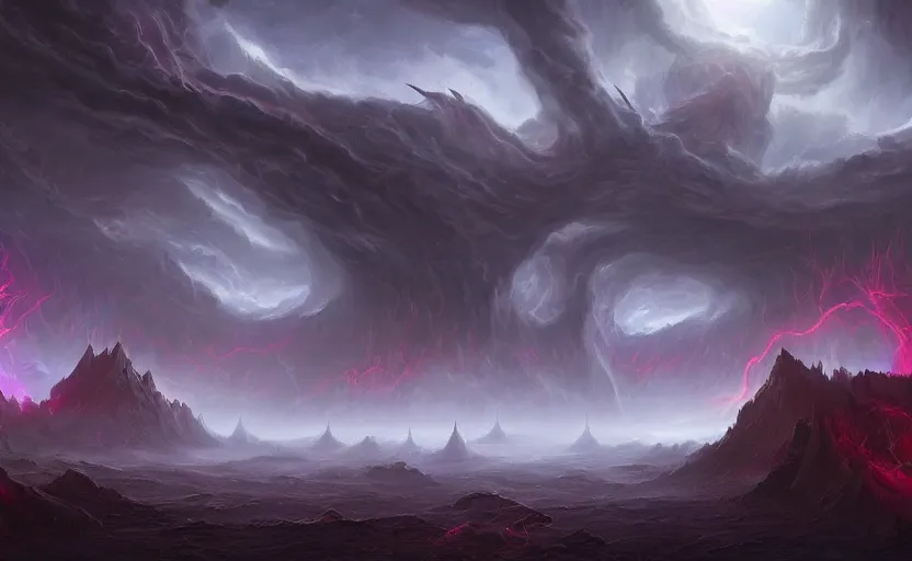 Prompt: a demonic magical ethereal portal!!! to hell. dark matte painting by noah bradley