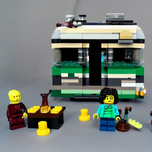 Prompt: Breaking Bad RV lego set