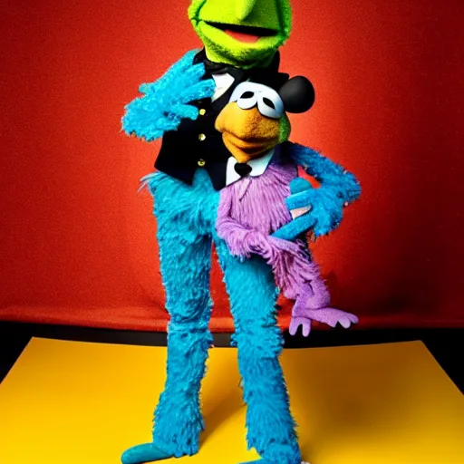 Prompt: studio portrait still of muppet!!!!! david bowie!!!!!! as a muppet muppet as a muppet, 8 k, studio lighting, key light,