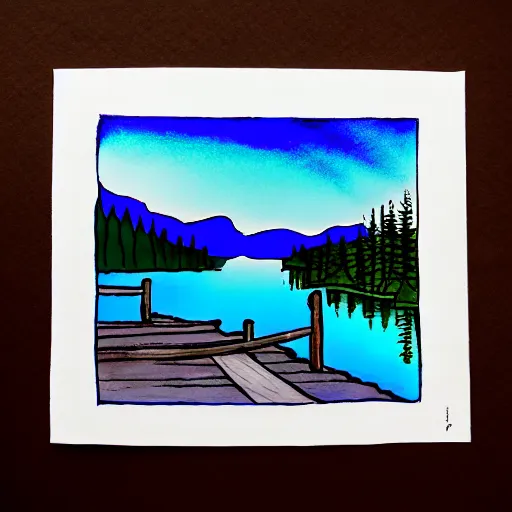 Image similar to zen lake ink