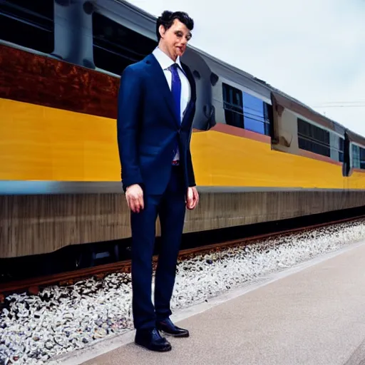 Image similar to train wearing a suit