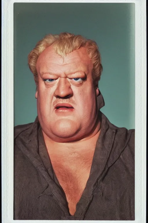 Prompt: upper body portrait of actor kenneth mcmillan as baron harkonnen in dune, colour polaroid photo