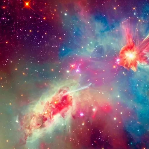 Image similar to the word'bang'as an explosion of nebula