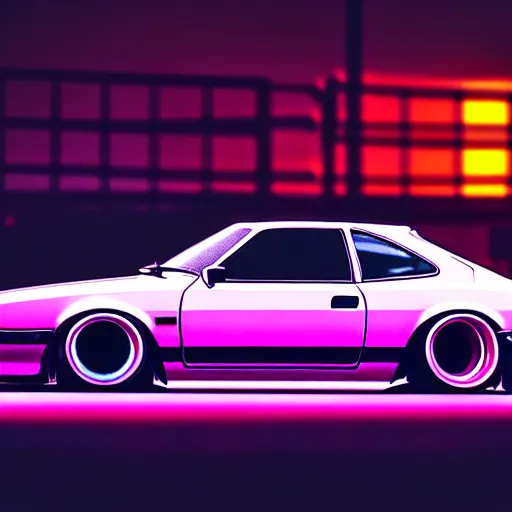 Prompt: a car S30 turbo drift at illegal car meet, shibuya prefecture, sunset night mist neon lights, cinematic color, photorealistic, highly detailed wheels, highly detailed